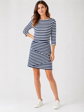 J.McLaughlin Wavesong Stripe Boat Neck Top & Nicola Tiered Skirt Set | XS ⚓️